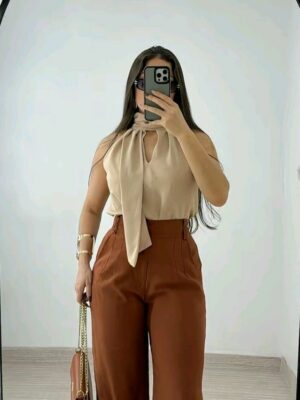 Pantalon Large marron