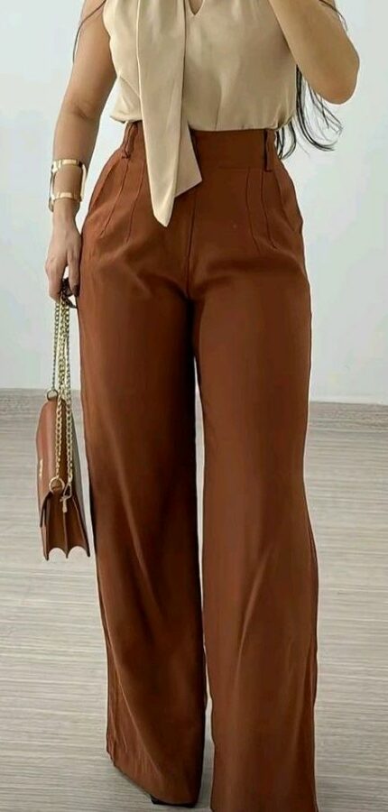 Pantalon Large marron
